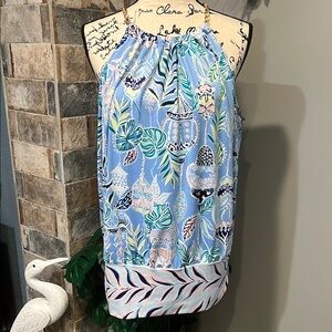 Lilly Pulitzer Bowen Top Blue Peri Lapis Lantern